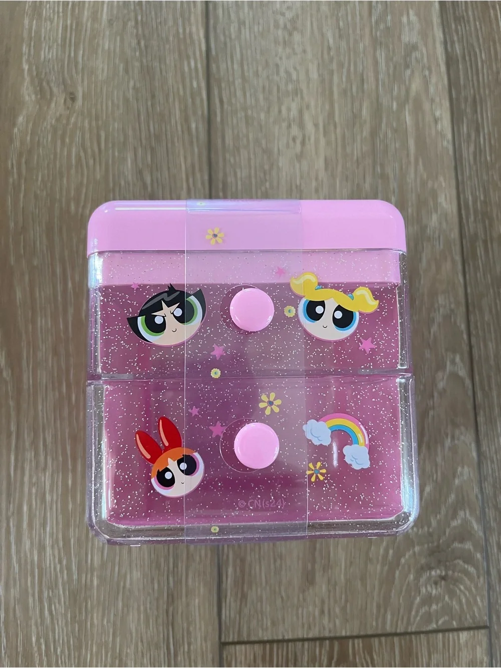 NWT MINISO The Powerpuff Girls Pink Mini Drawer Desk Makeup Organizer